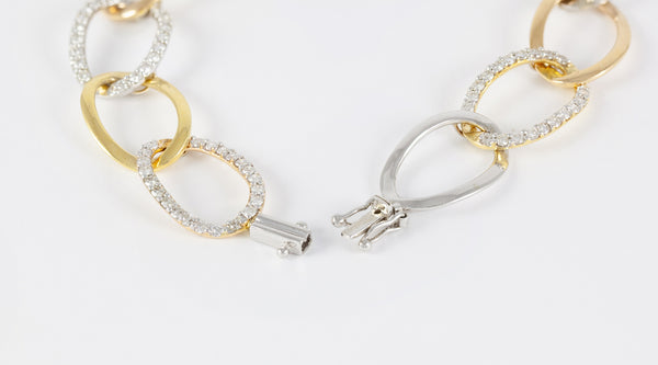 Pulsera en oro blanco y amarillo 18k con diamantes 1 ct