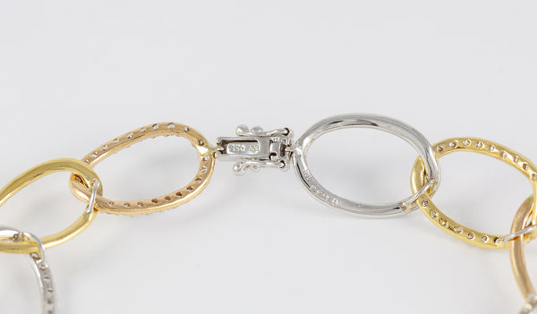 Pulsera en oro blanco y amarillo 18k con diamantes 1 ct