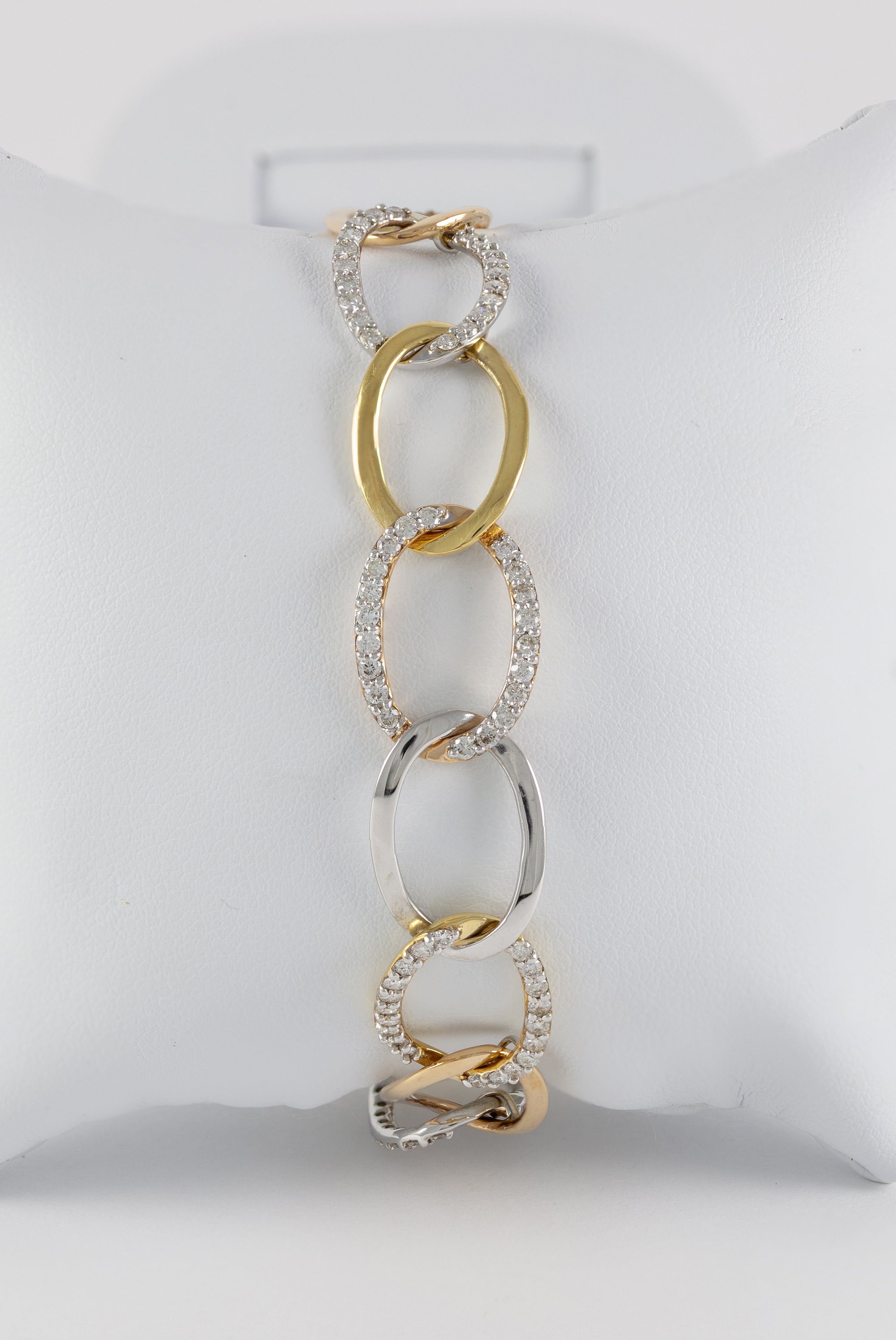 Pulsera en oro blanco y amarillo 18k con diamantes 1 ct