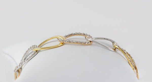 Pulsera en oro blanco y amarillo 18k con diamantes 1 ct