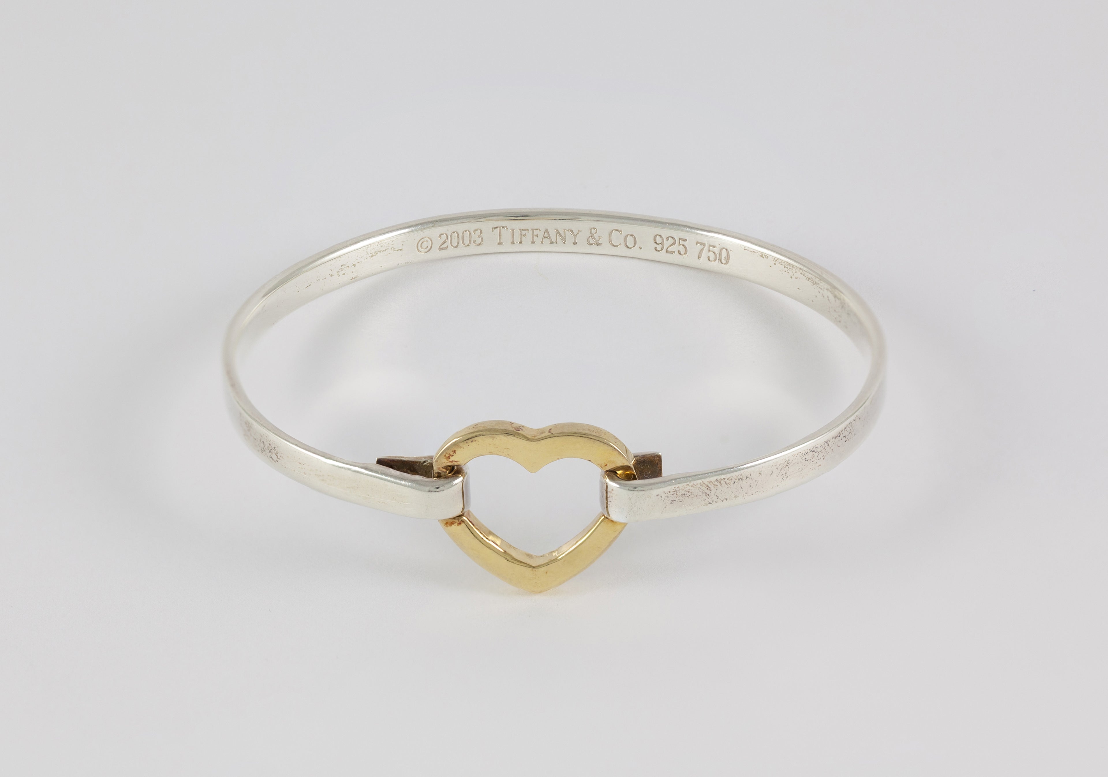 Brazalete Tiffany de plata 925 y oro amarillo 18k