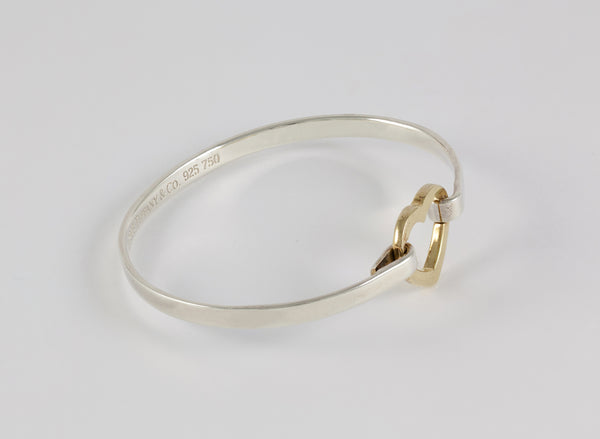 Brazalete Tiffany de plata 925 y oro amarillo 18k