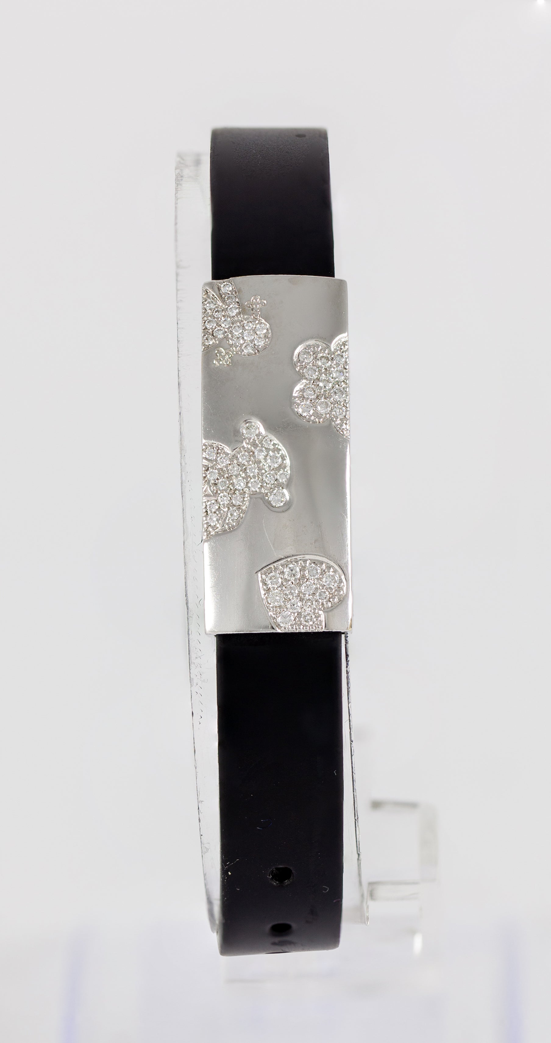 Pulsera Tous en caucho con oro blanco 18k y brillantes