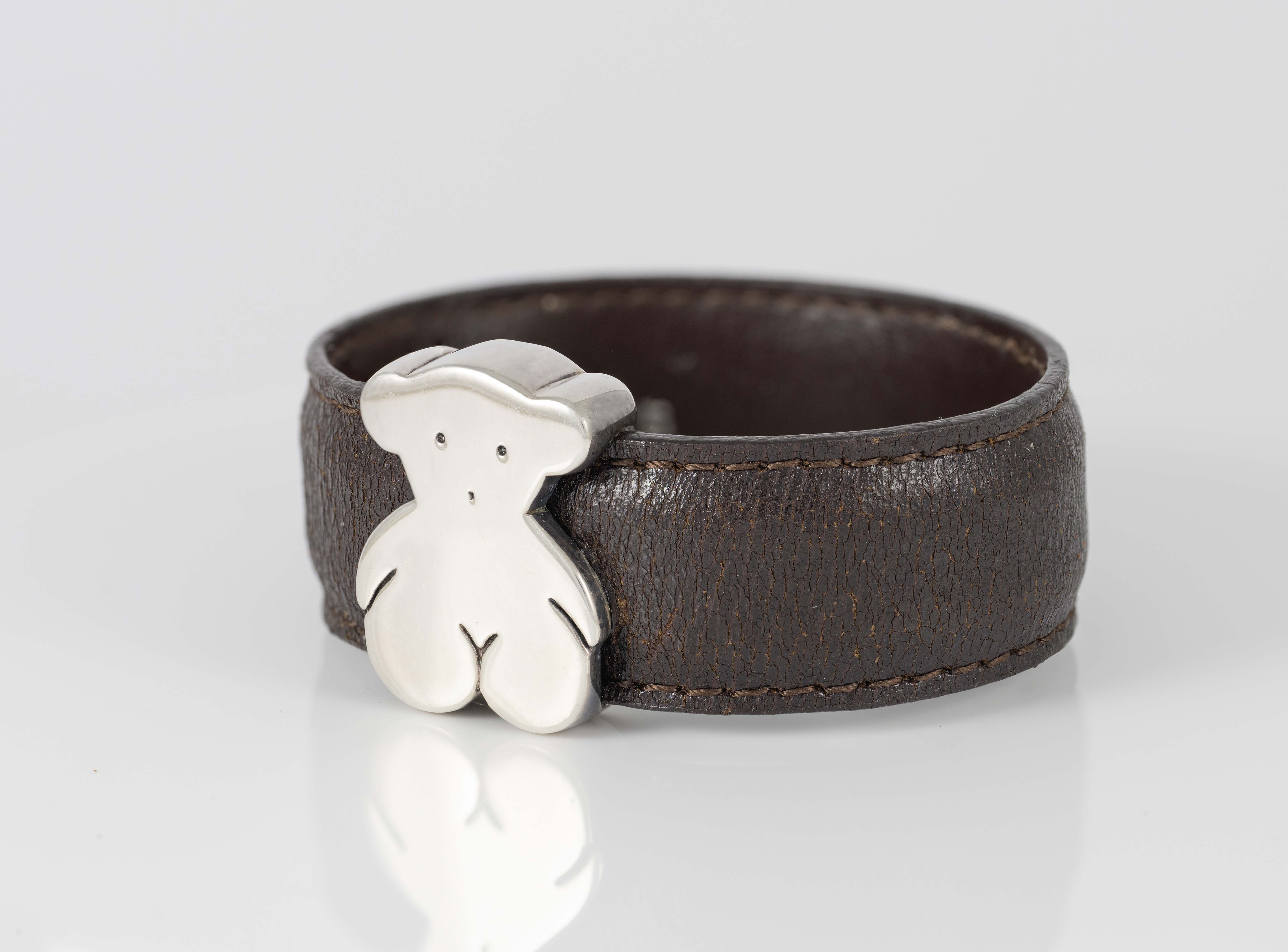 Pulsera Tous en Plata 925 y cuero Sweet Dolls