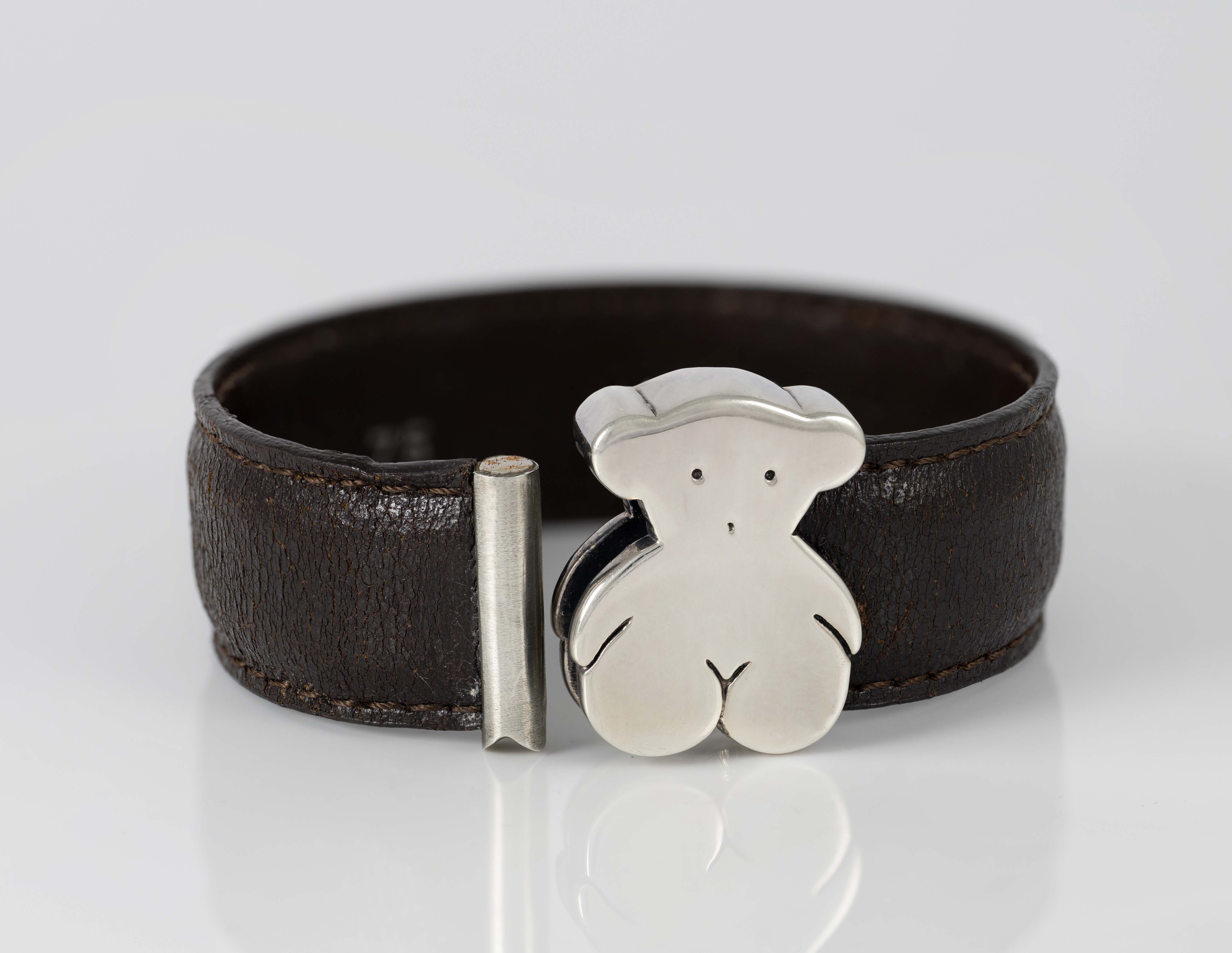 Pulsera Tous en Plata 925 y cuero Sweet Dolls
