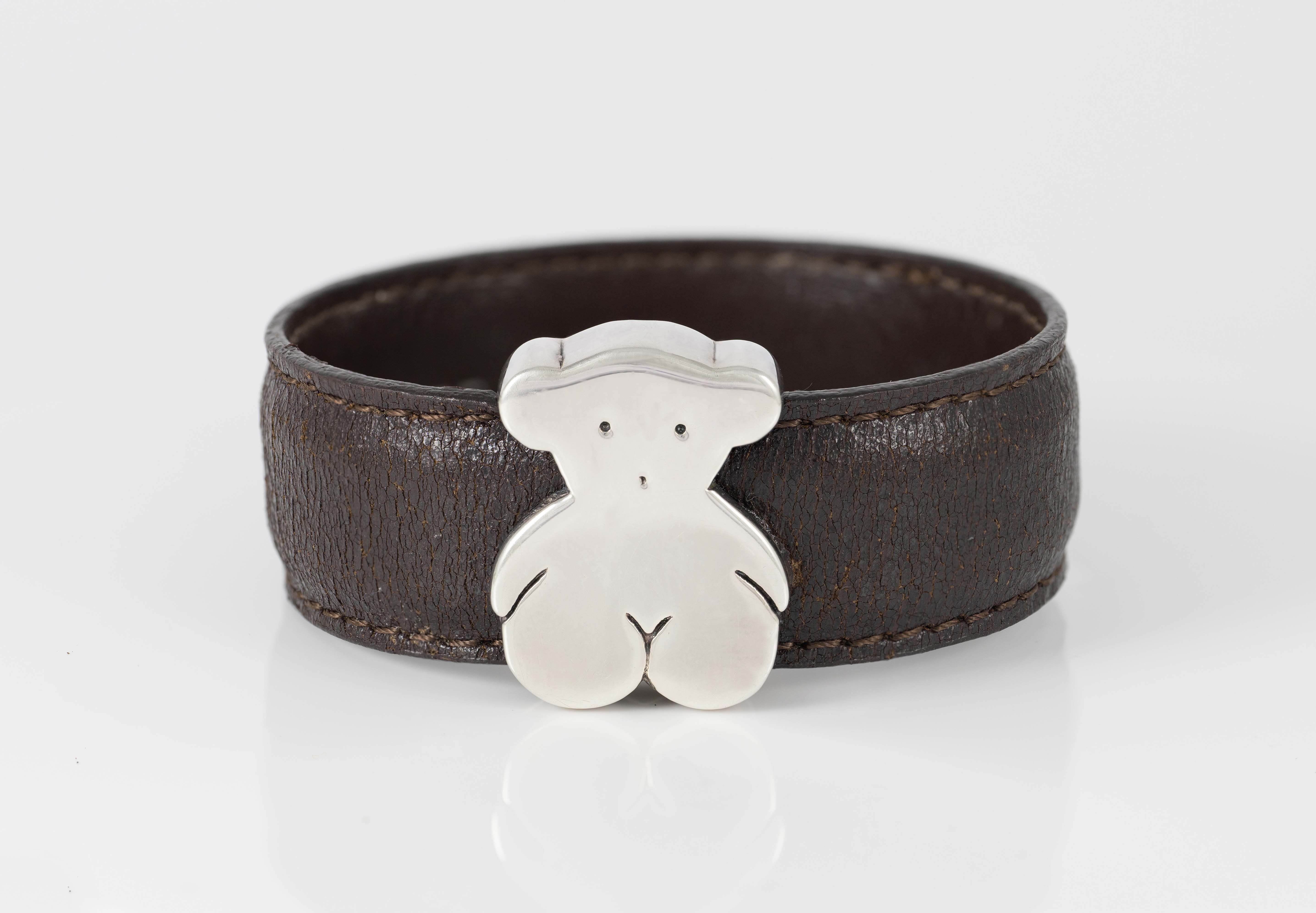 Pulsera Tous en Plata 925 y cuero Sweet Dolls