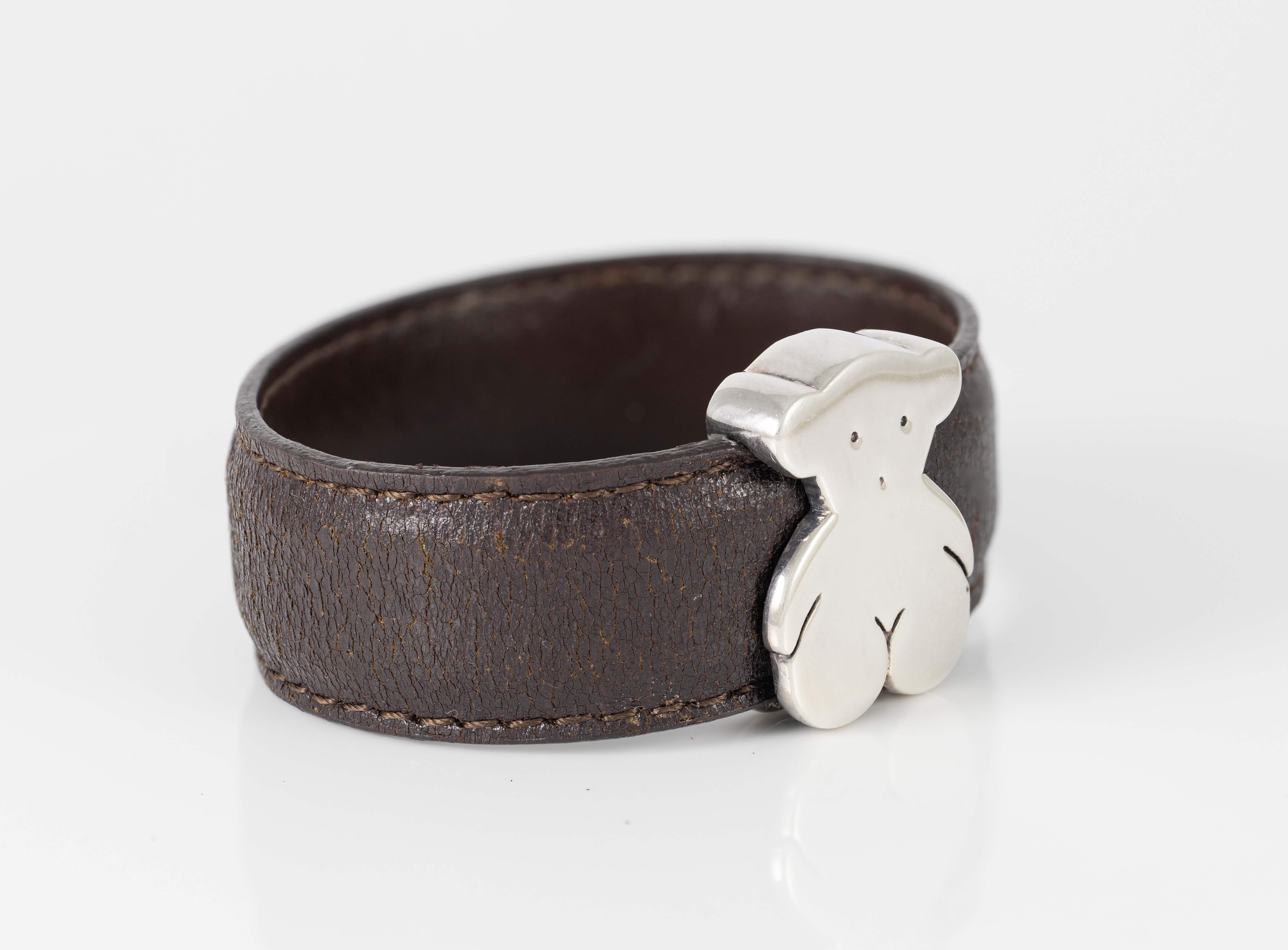 Pulsera Tous en Plata 925 y cuero Sweet Dolls