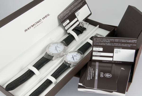 Raymond Weil 2 Watches Tradition Steel Quartz Women and Men 5376M 5576M