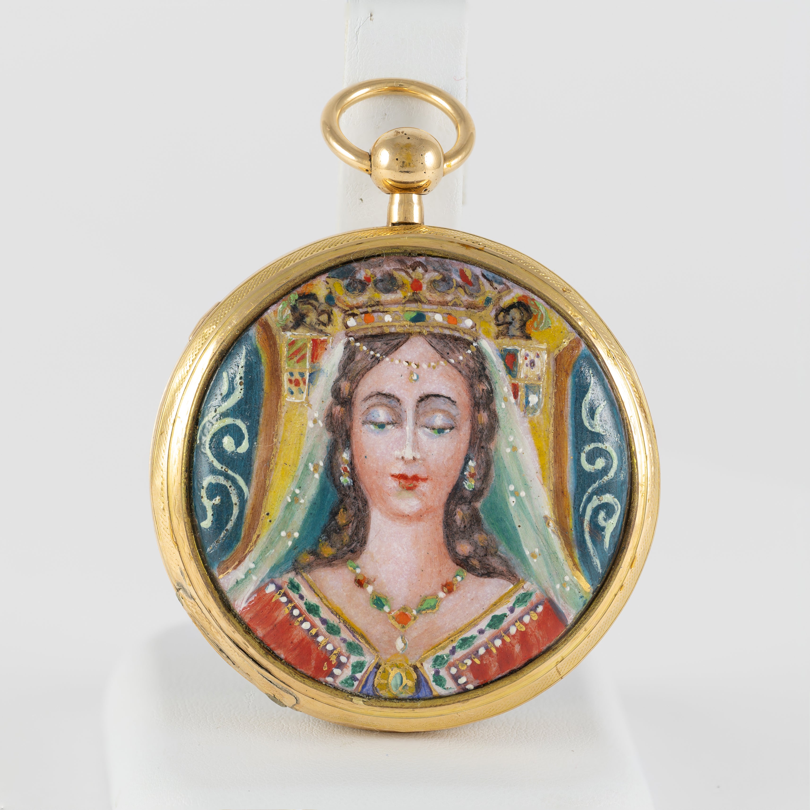 Leroy Pocket Watch Chimes Hour Quarter Yellow Gold 18k Enamel