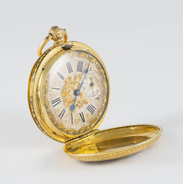 Haas & Privat Pocket Watch Yellow Gold 18k Enamel