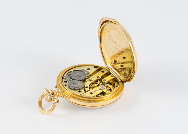 Ch. Oudin Pocket Watch Yellow Gold 18k and Diamonds
