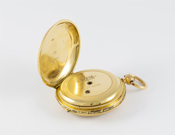 Haas & Privat Pocket Watch Yellow Gold 18k Enamel
