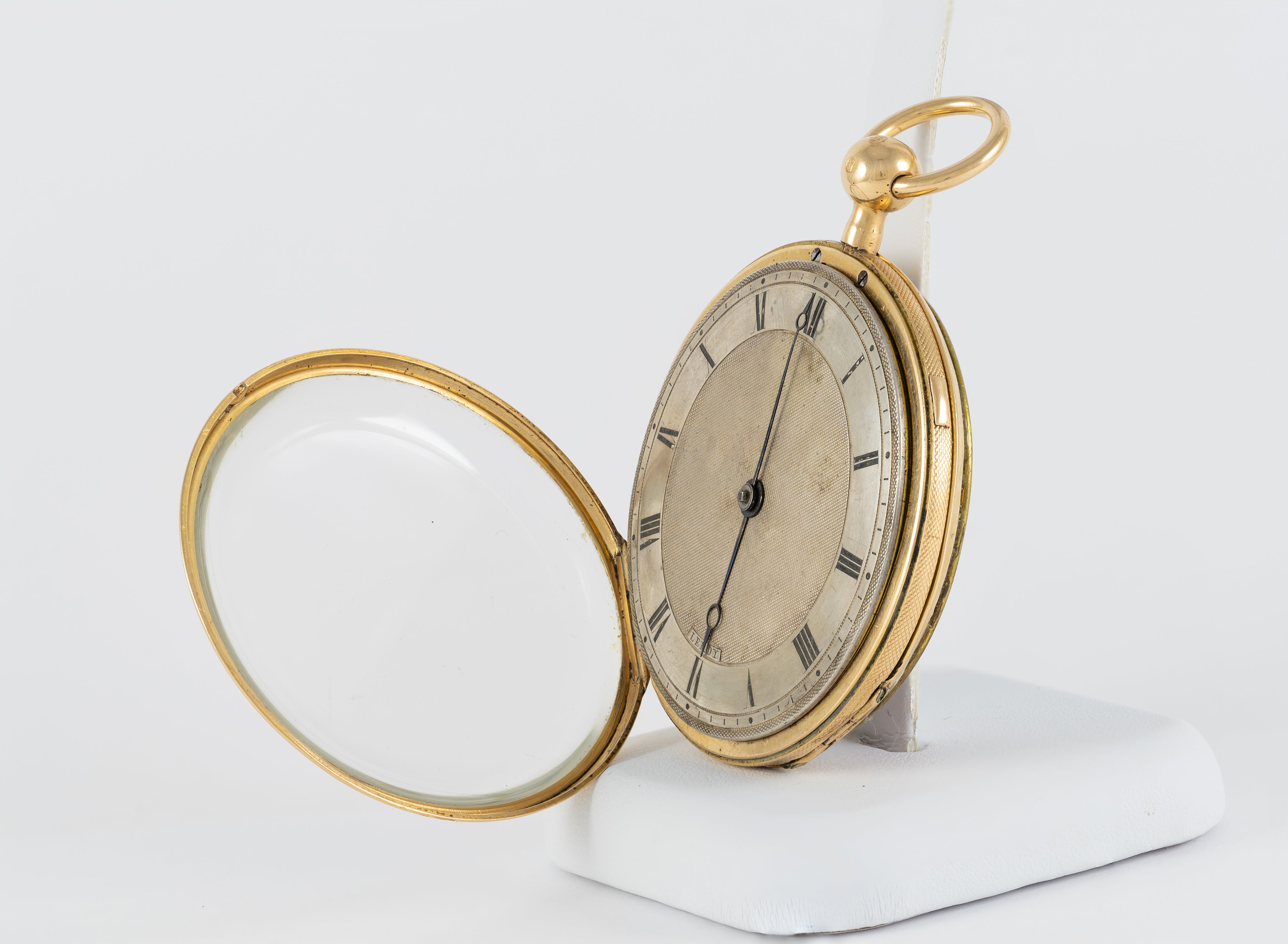 Leroy Pocket Watch Chimes Hour Quarter Yellow Gold 18k Enamel