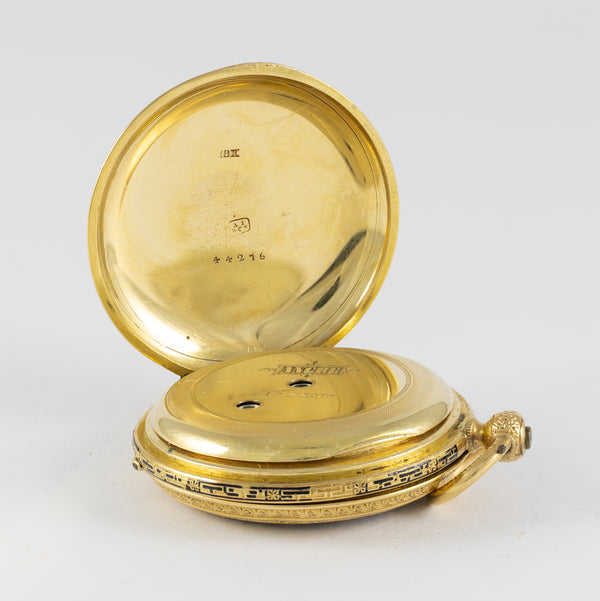 Haas & Privat Pocket Watch Yellow Gold 18k Enamel