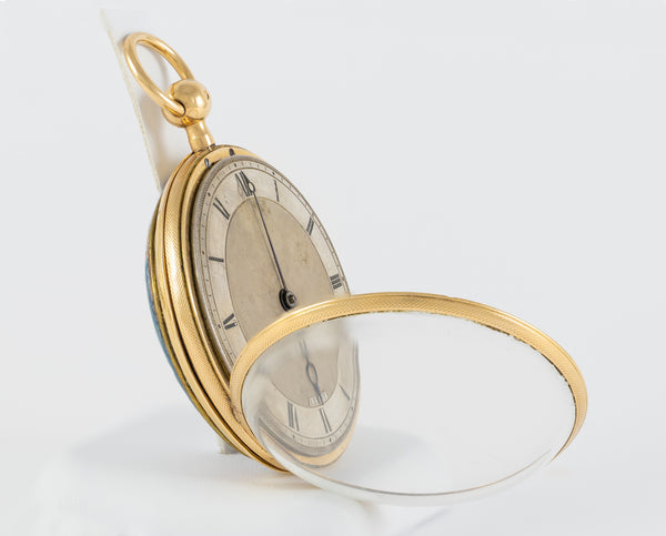 Leroy Pocket Watch Chimes Hour Quarter Yellow Gold 18k Enamel