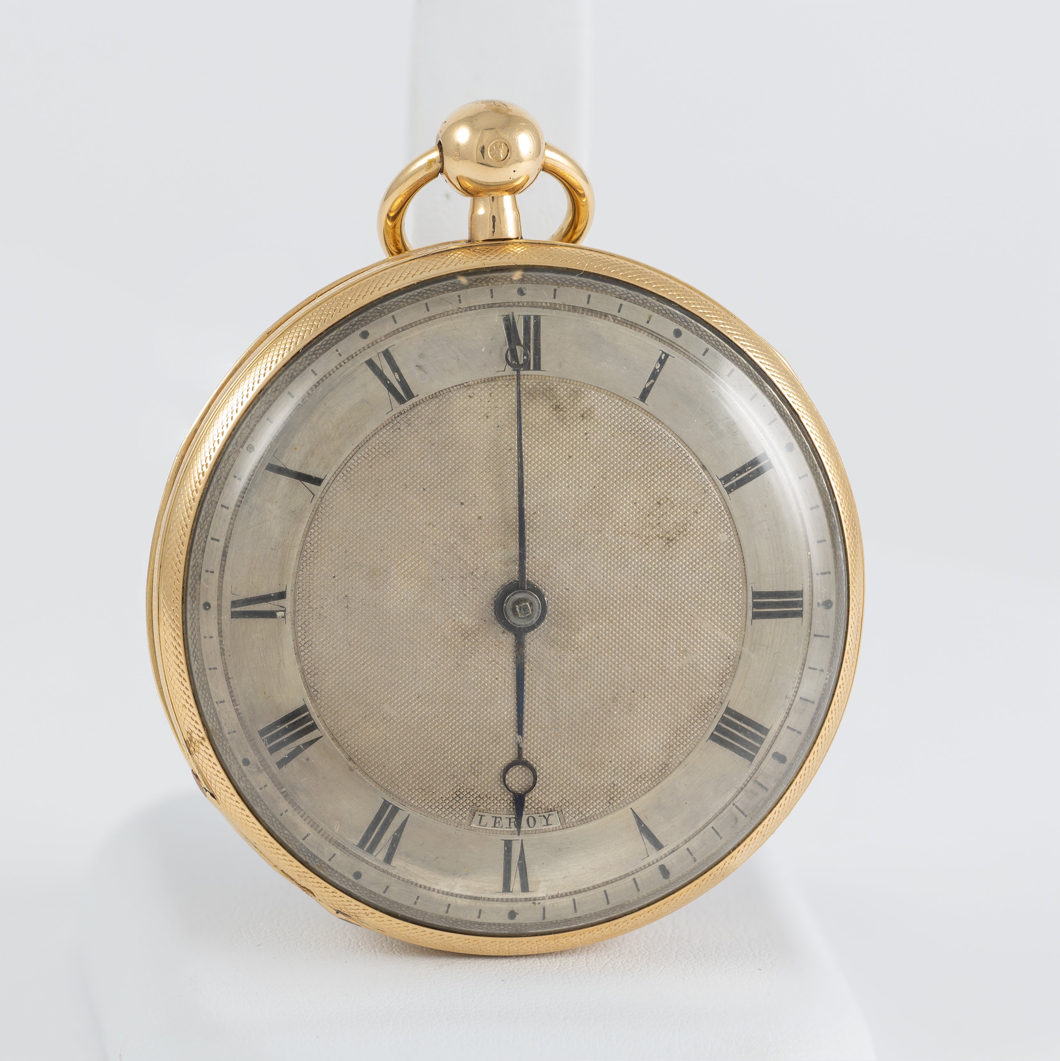 Leroy Pocket Watch Chimes Hour Quarter Yellow Gold 18k Enamel