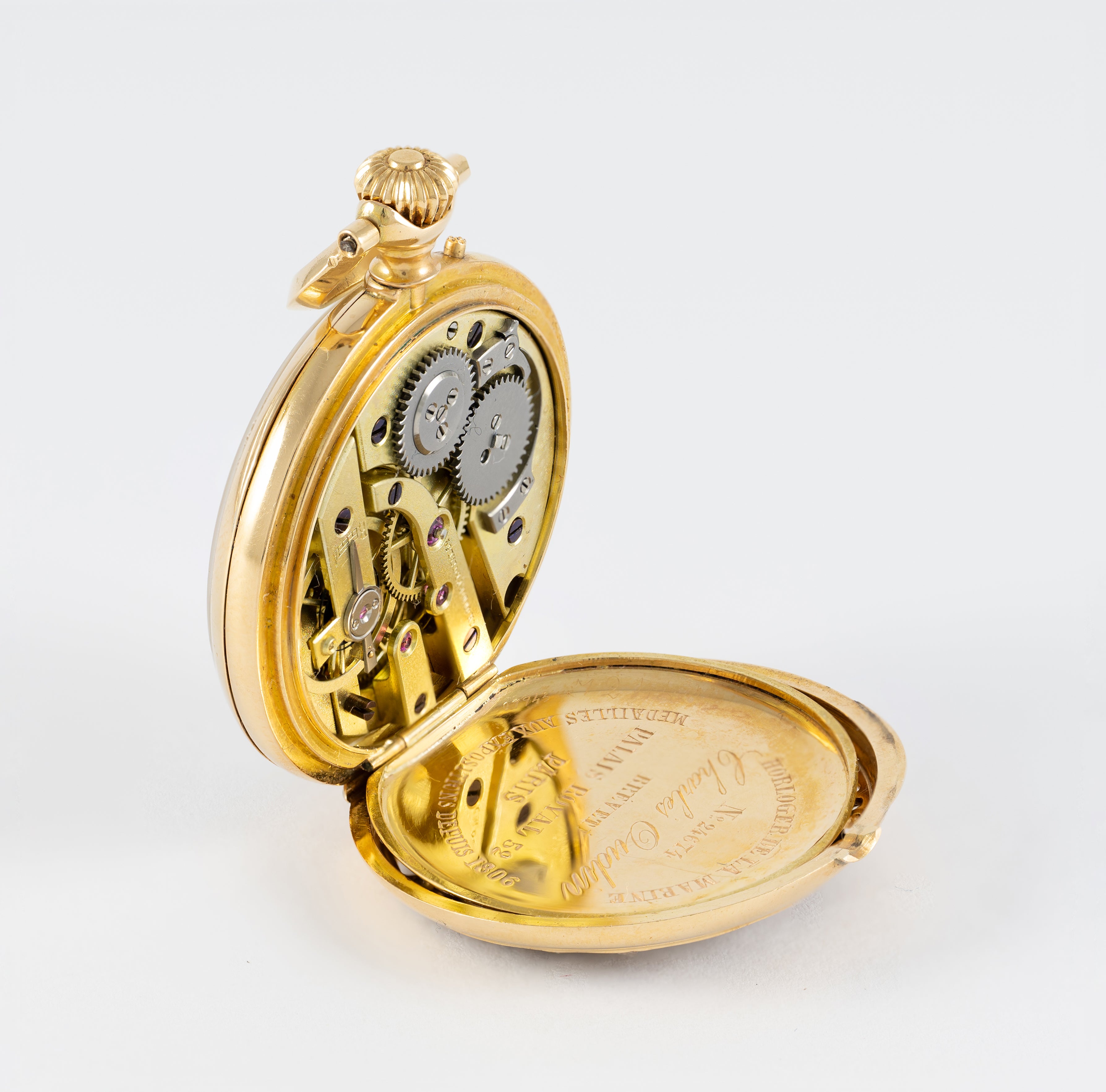 Ch. Oudin Pocket Watch Yellow Gold 18k and Diamonds