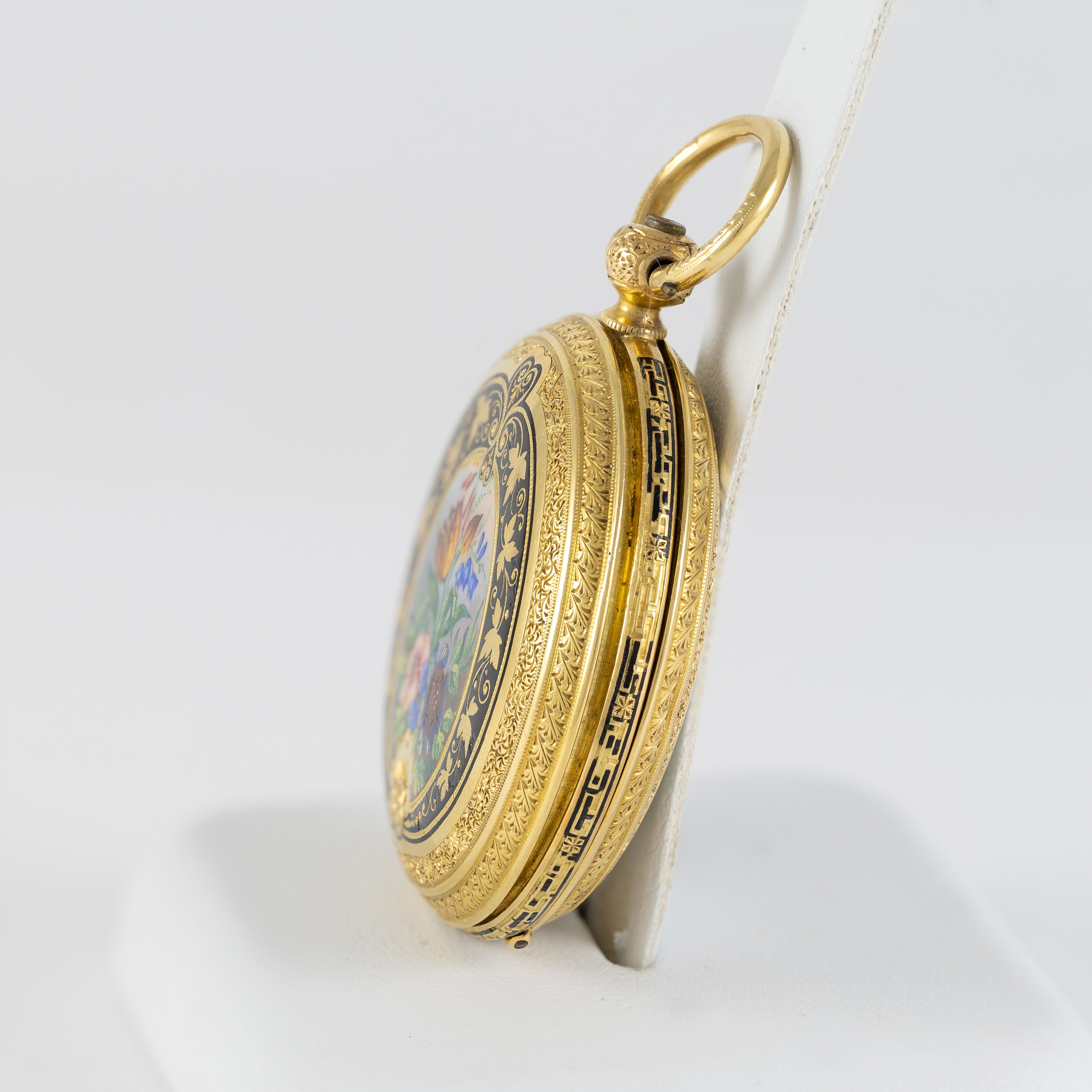 Haas & Privat Pocket Watch Yellow Gold 18k Enamel