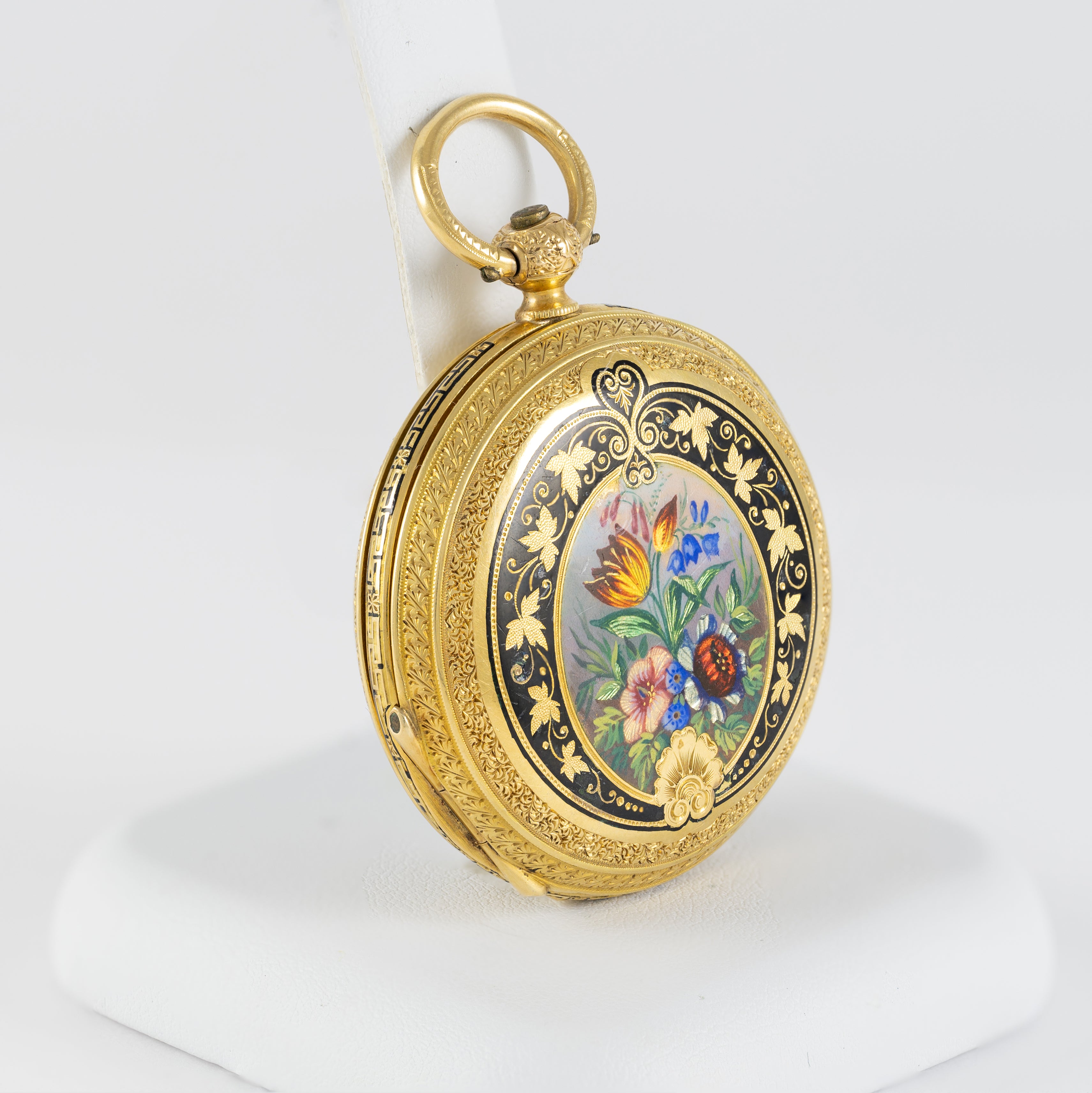 Haas & Privat Pocket Watch Yellow Gold 18k Enamel