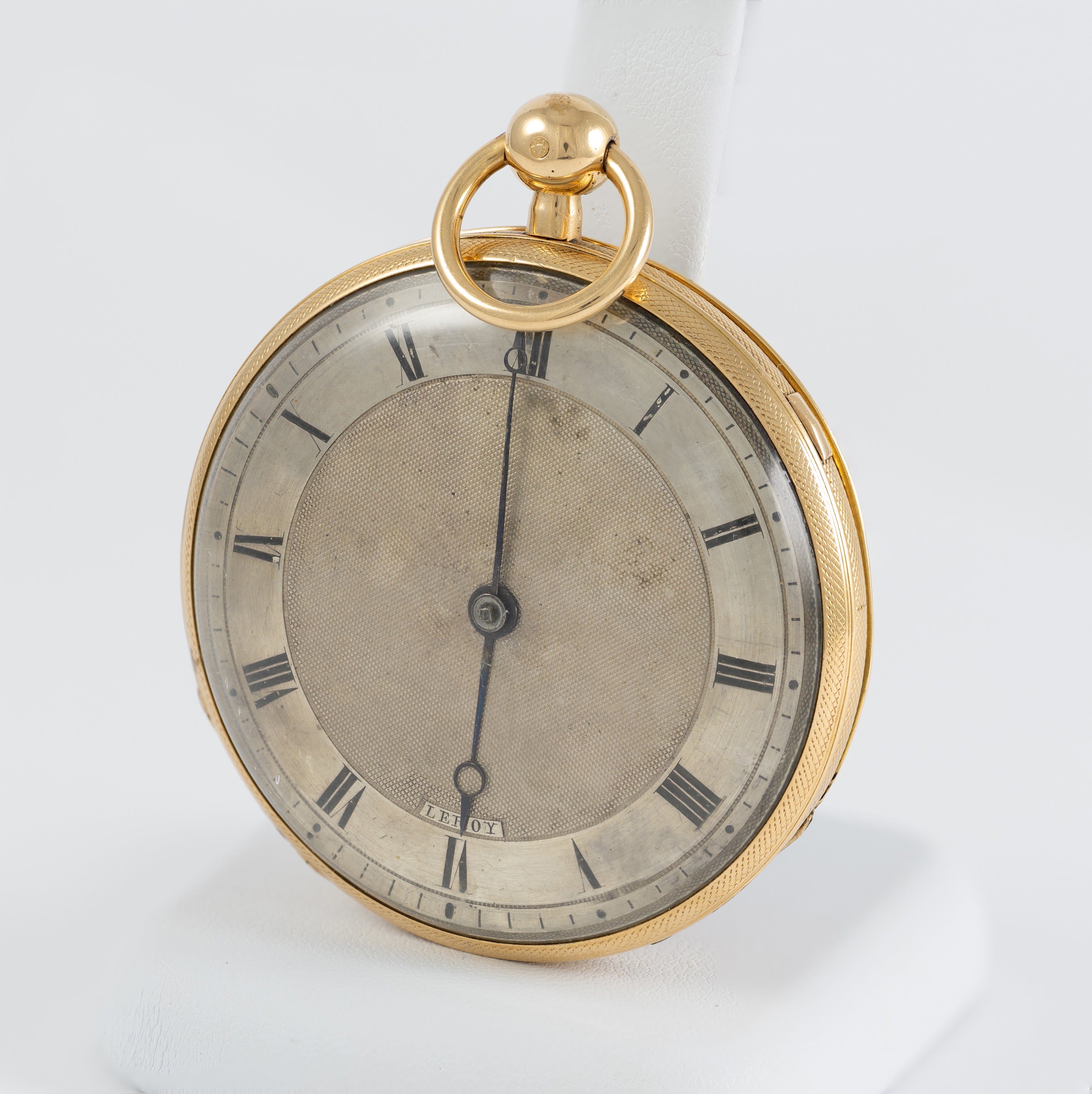 Leroy Pocket Watch Chimes Hour Quarter Yellow Gold 18k Enamel