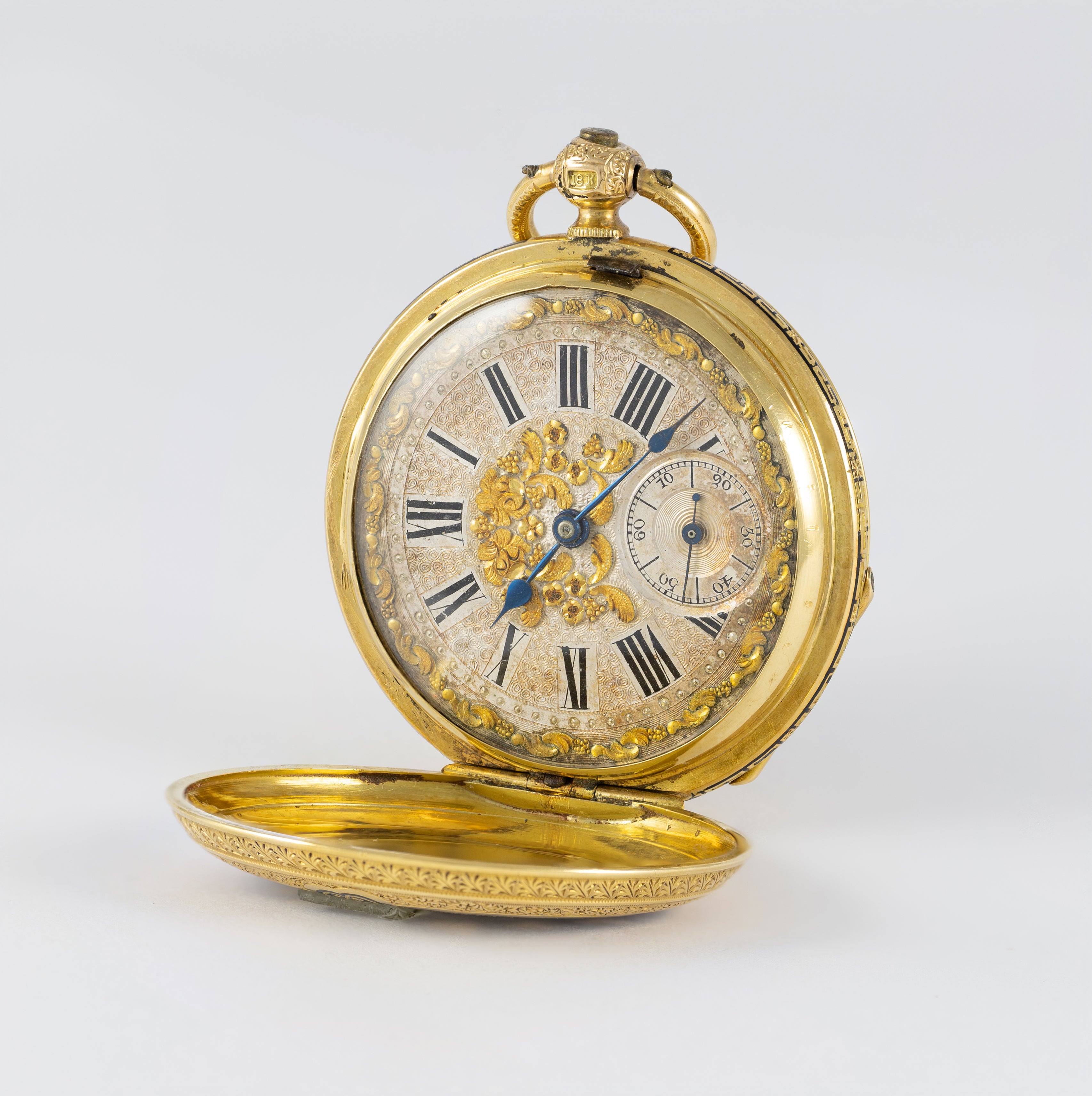 Haas & Privat Pocket Watch Yellow Gold 18k Enamel