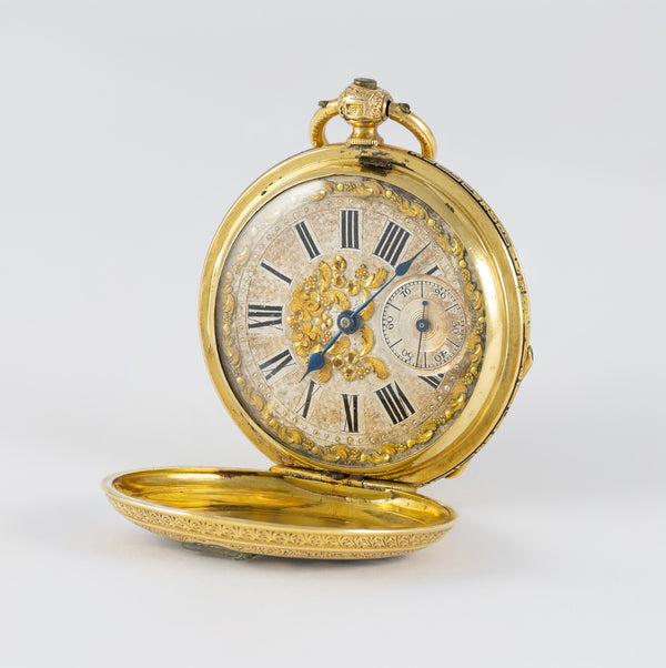 Haas & Privat Pocket Watch Yellow Gold 18k Enamel