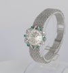 Omega De Ville White Gold 18k Diamonds and Emeralds Ref: 511227