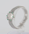 Omega De Ville White Gold 18k Diamonds and Emeralds Ref: 511227