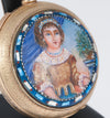 Unknown Pocket Watch Chimes Hour Quarter Minute Golden Metal and Enamel