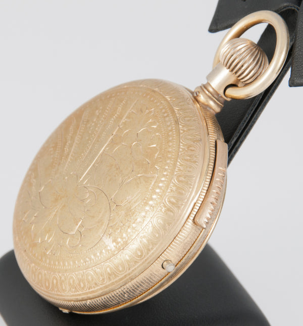 Unknown Pocket Watch Chimes Hour Quarter Minute Golden Metal and Enamel