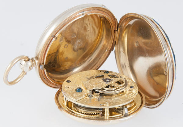 J. Carswell Pocket Watch Silver Case Enamel Year 1871