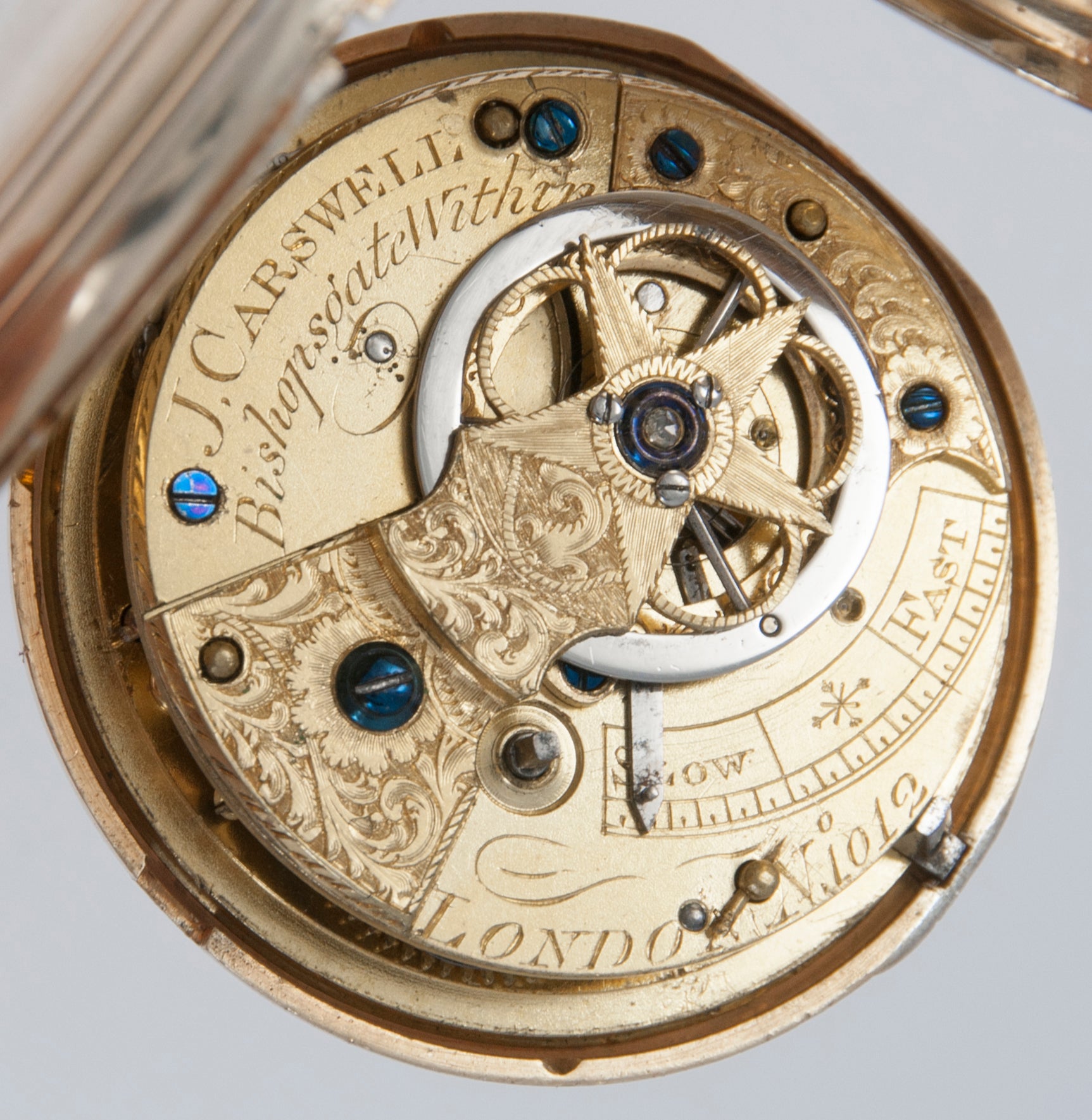 J. Carswell Pocket Watch Silver Case Enamel Year 1871