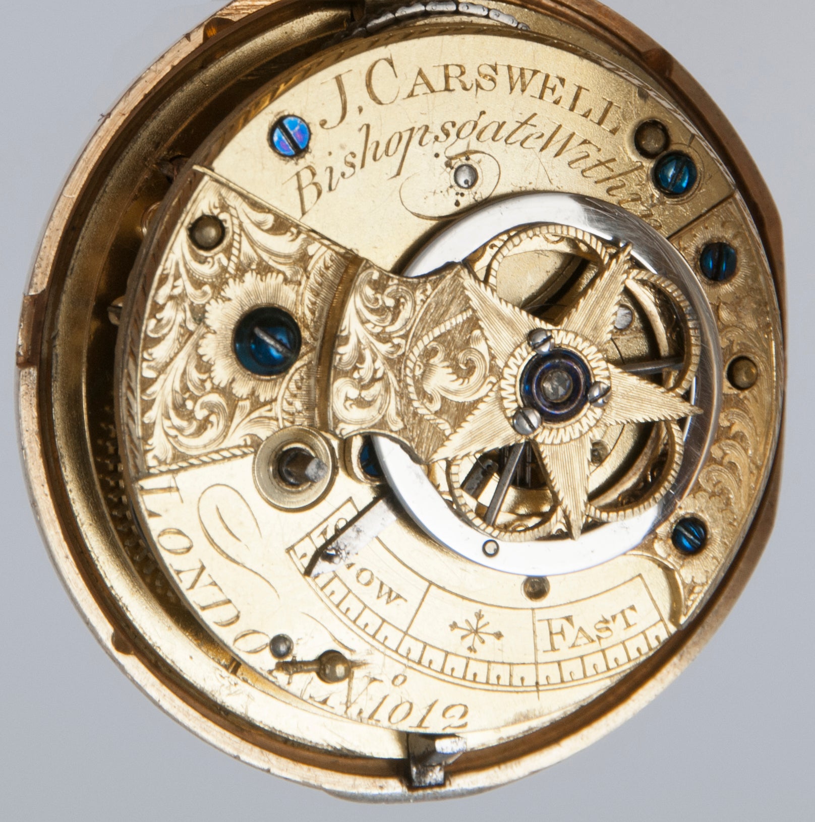 J. Carswell Pocket Watch Silver Case Enamel Year 1871
