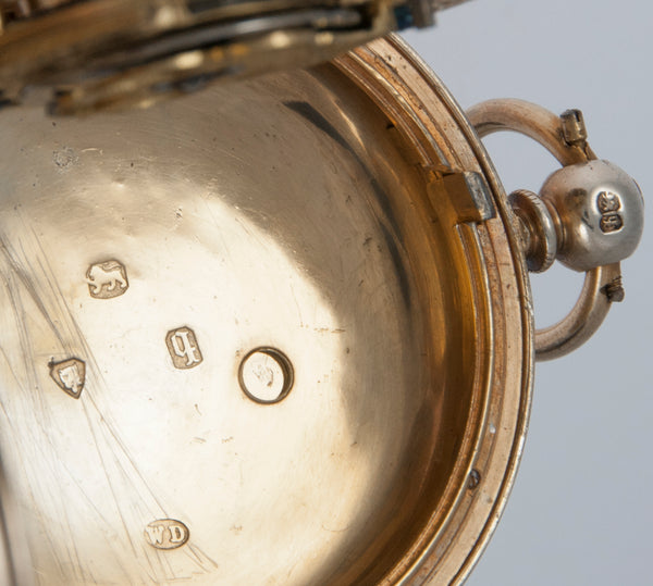 J. Carswell Pocket Watch Silver Case Enamel Year 1871