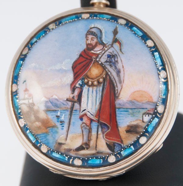 J. Carswell Pocket Watch Silver Case Enamel Year 1871