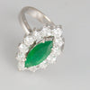 Anillo en oro blanco 18k con esmeralda y brillantes - Mayka Jewels