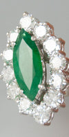 Anillo en oro blanco 18k con esmeralda y brillantes - Mayka Jewels