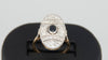 Anillo antiguo en oro 18k con zafiro y diamantes - Mayka Jewels