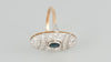 Anillo antiguo en oro 18k con zafiro y diamantes - Mayka Jewels