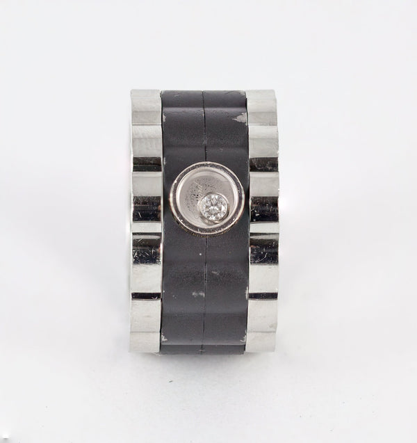 Anillo Chopard de acero y brillante - Mayka Jewels
