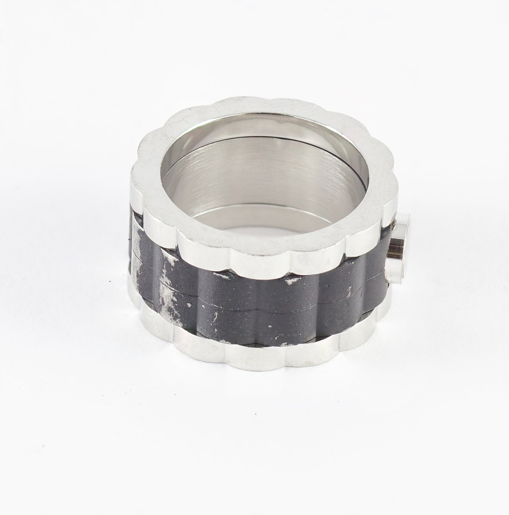 Anillo Chopard de acero y brillante - Mayka Jewels