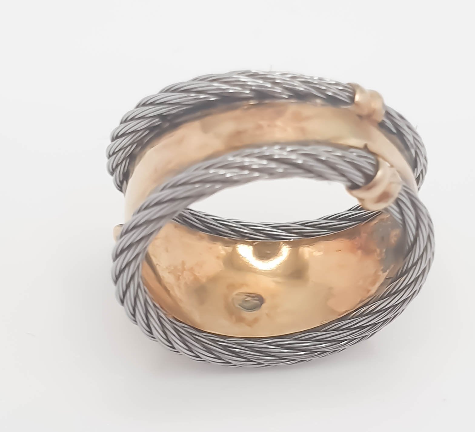Anillo de diseño en oro 18k y acero - Mayka Jewels
