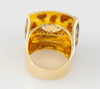 Anillo en oro 18k con citrino y brillantes esmaltado a mano - Mayka Jewels