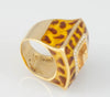 Anillo en oro 18k con citrino y brillantes esmaltado a mano - Mayka Jewels