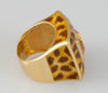 Anillo en oro 18k con citrino y brillantes esmaltado a mano - Mayka Jewels