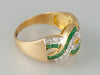 Anillo en oro 18k con esmeraldas y brillantes - Mayka Jewels