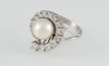 Anillo en oro 18k con perla australiana y brillantes - Mayka Jewels