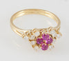 Anillo en oro 18k con rubíes y brillantes - Mayka Jewels