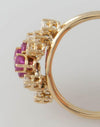Anillo en oro 18k con rubíes y brillantes - Mayka Jewels