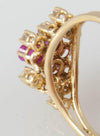 Anillo en oro 18k con rubíes y brillantes - Mayka Jewels